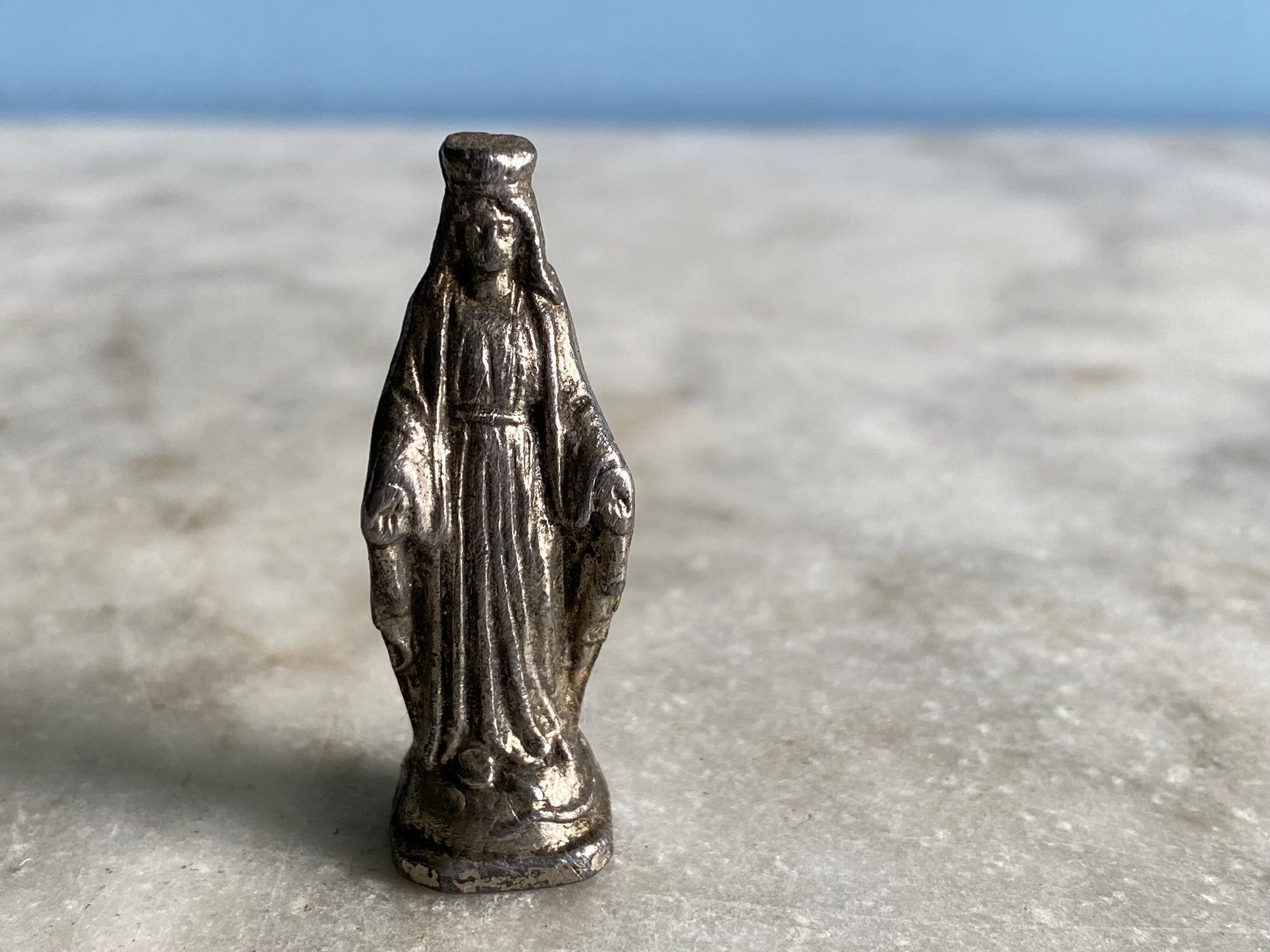 A tiny vintage French pocket Saint, Our Lady, Mary