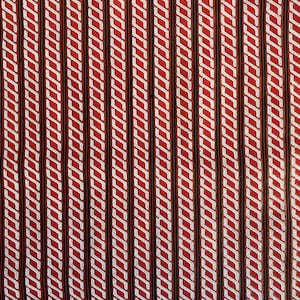 Vintage French screen printed paper, red, black , gold, lining paper