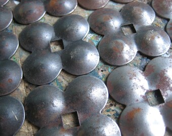 vintage French steel escutcheons, square escutcheons, furniture making, craft