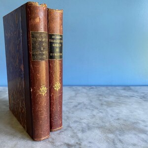 Twee antieke Franse delen met Griekse tragedies, de toneelstukken van Sophocles, Aeschylus, Euripides
