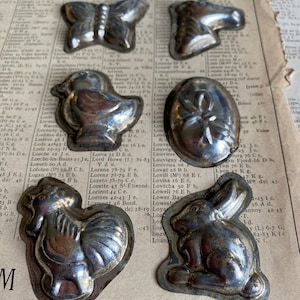 Vintage French metal chocolate moulds