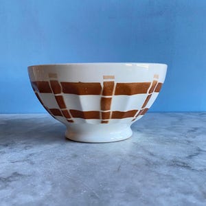 A vintage French cafe au lait bowl, chocolate bowl