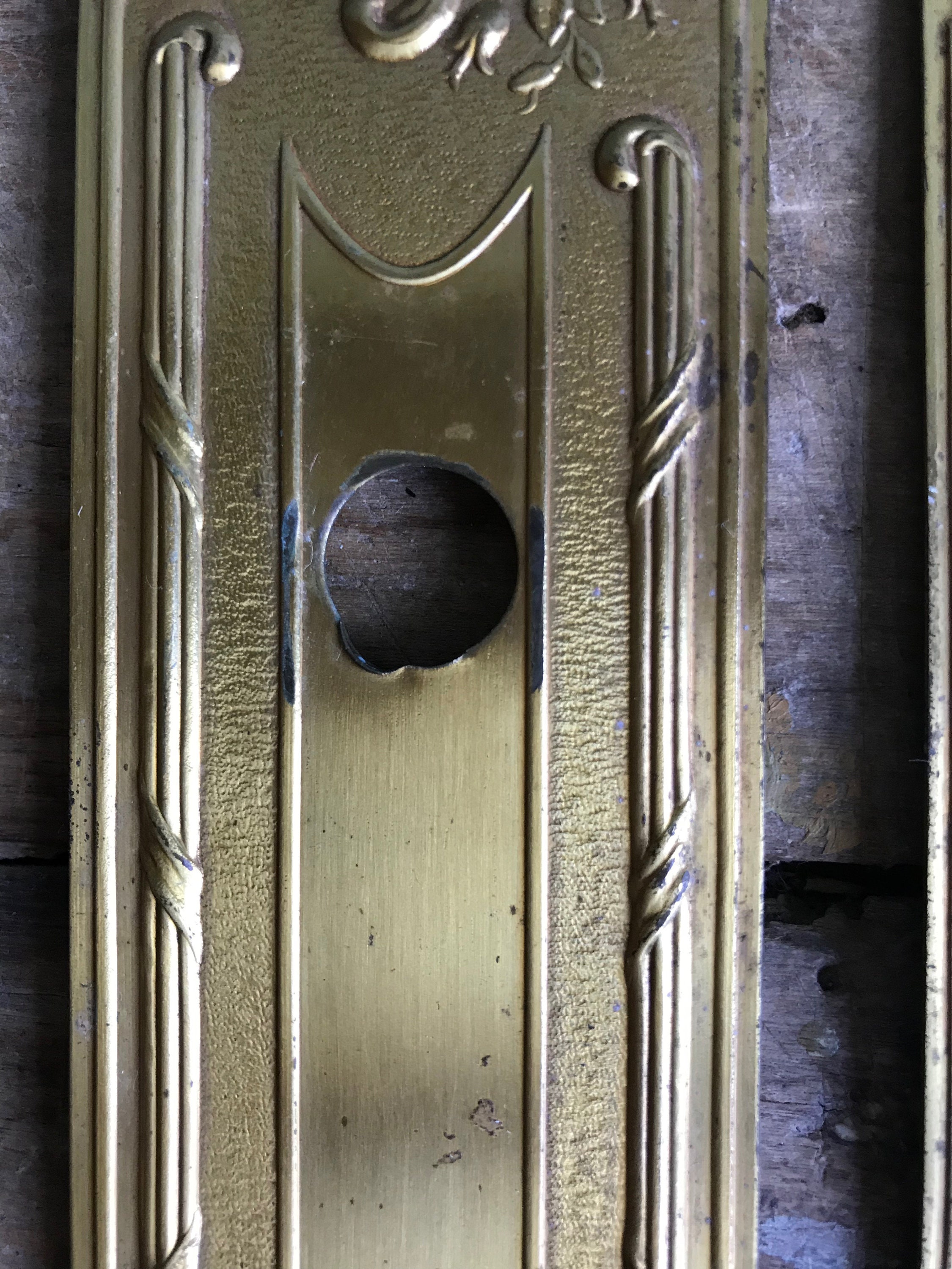 Plaques à Doigts En Laiton - Lot De 3 - Occasion En Bon état - Pour Porte Ou Meuble