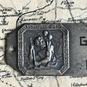 A vintage French St Christopher plaque