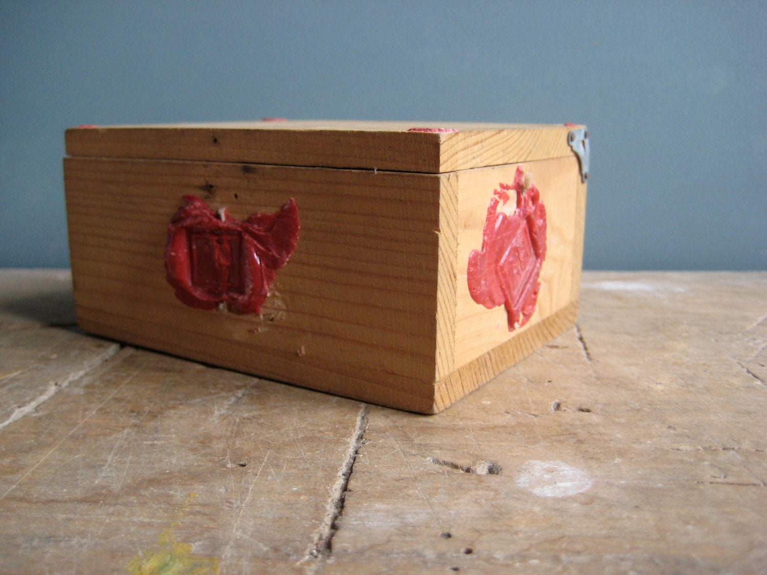 Une Boîte Postale Français Vintage, Postale, Argent, de Bijoux, Sceaux, Ar