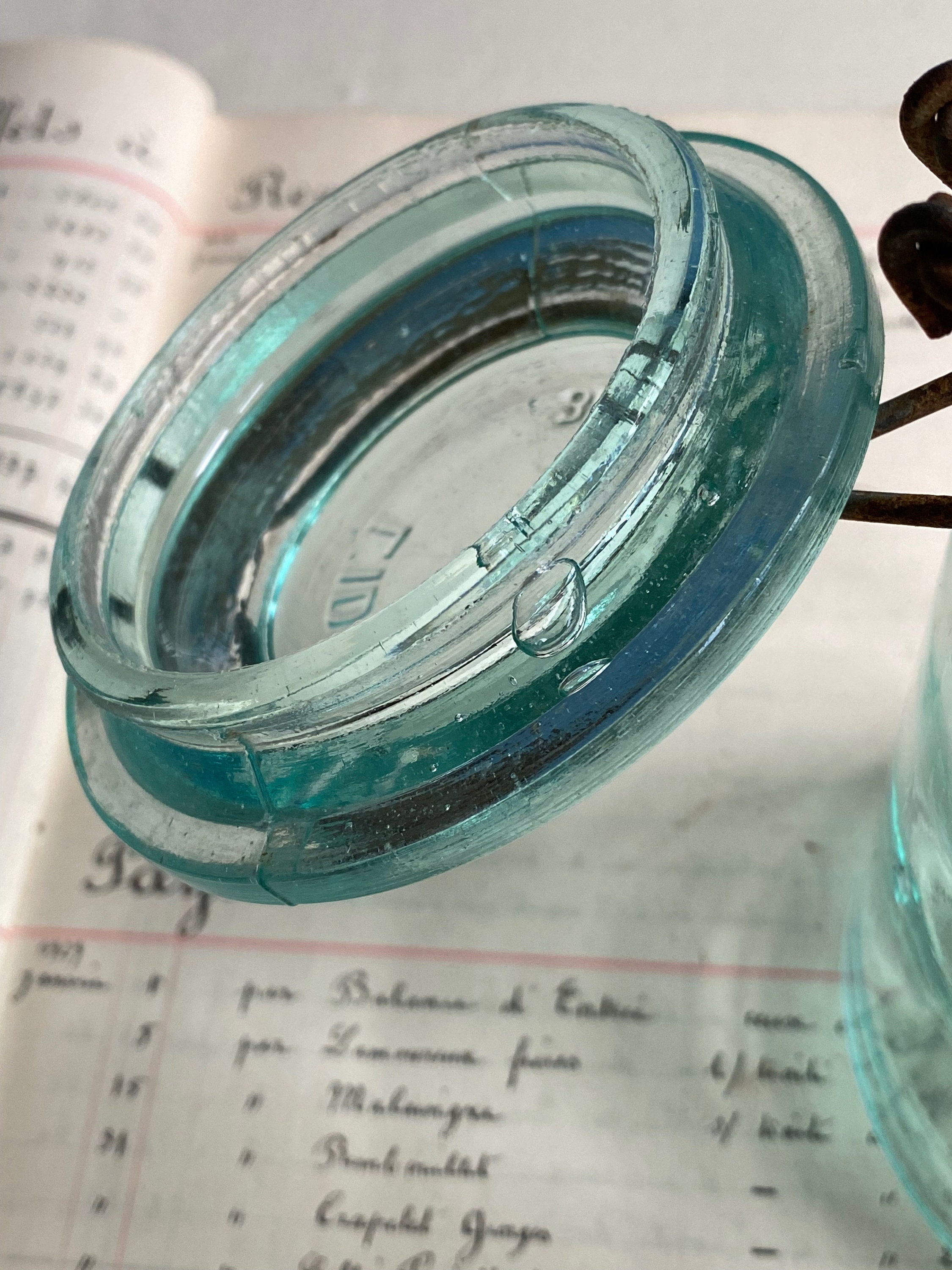 Bocal L'Idéale En Verre Vert 3/4 Litre - Ancienne Bouteille De Conservation