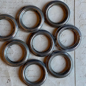 Reserved for Abbey. Small vintage French steel curtain rings