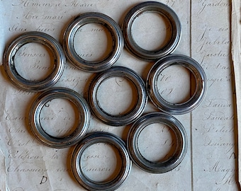 Small vintage French steel curtain rings