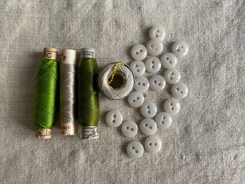 Vintage French linen and haberdashery bundle image 6