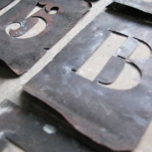 vintage french copper stencils, zinc stencils, alphabet, numbers, pochoirs, home decor image 2