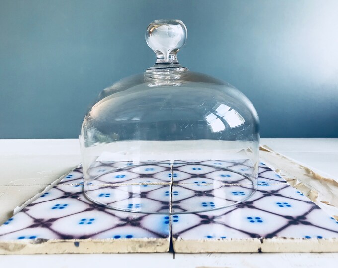 A Vintage French Glass Cloche, Glass Dome, Clear Glass Dome, Serving, Display Etsy