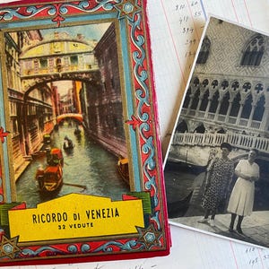 A vintage Italian souvenir of Venice, concertina photo book, 1930s, vintage photo