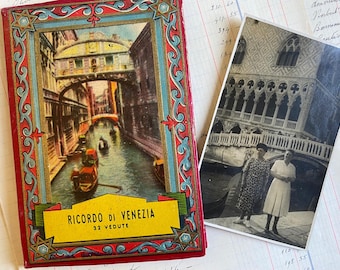 Vintage Venice Souvenir Concertina Photo Book, Italian Travel, 1930s