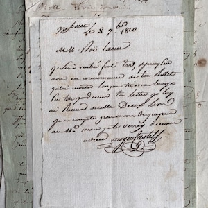 Un paquete de 15 documentos escritos a mano del siglo XIX.