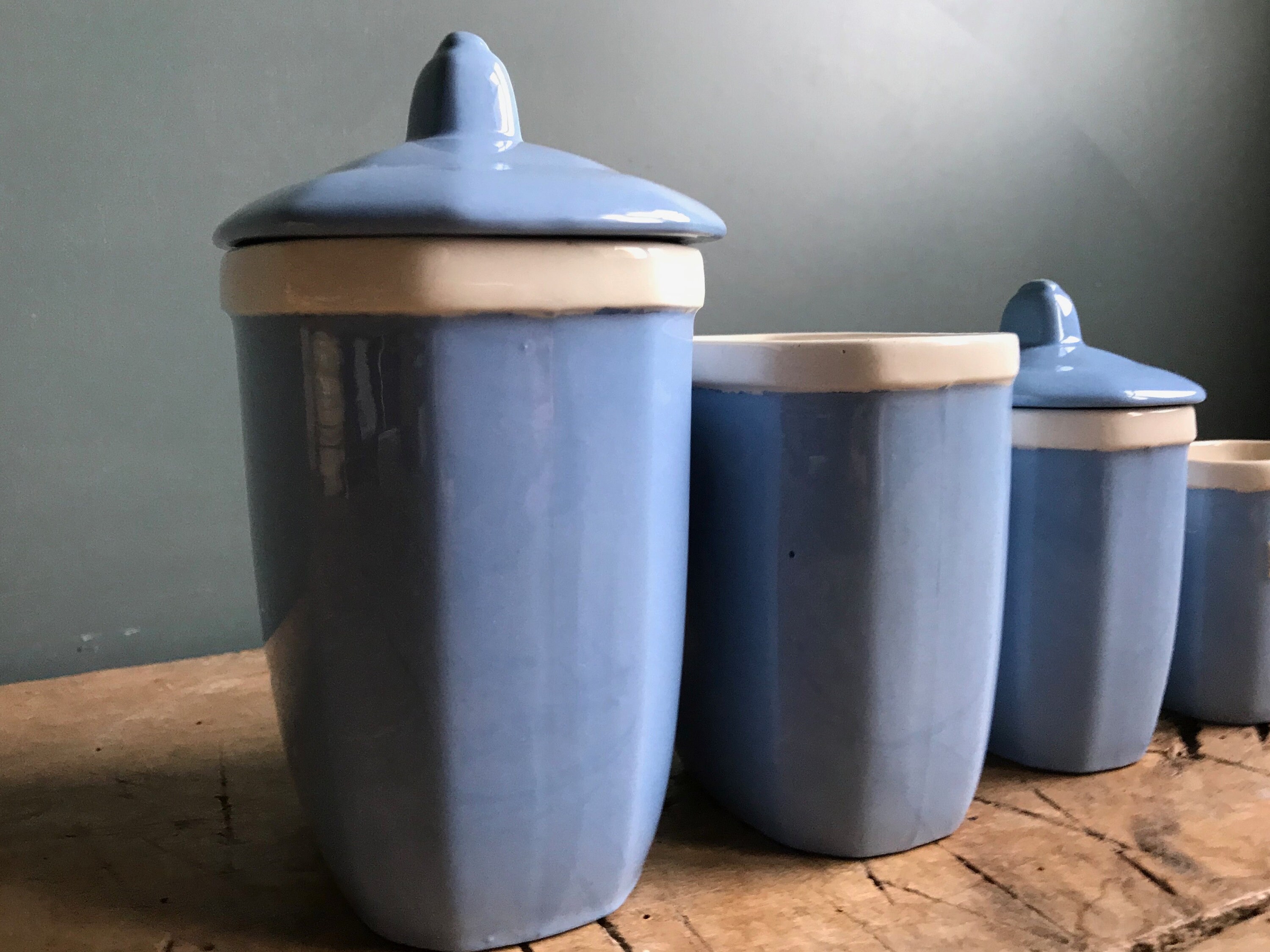 Botes de almacenamiento de cocina francesa vintage tarros de | Etsy