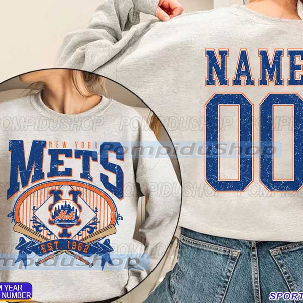 Personalized New York Baseball Tee, New York Mets Sweatshirt, New York baseball shirt, Custom Baseball Shirt, Baseball Number Shirt