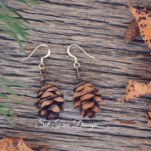 Real Pinecone Earrings