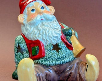 Scandinavian Christmas  Tealight candle holder-  Nordic Gnome Christmas Gift - Nisse Tomte Holiday Decor