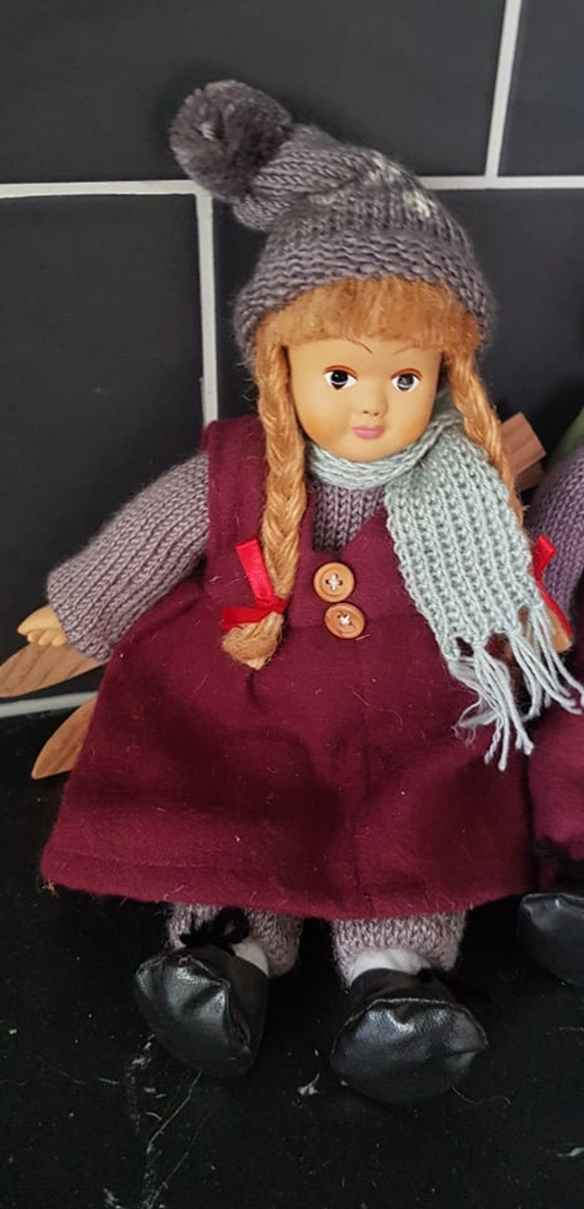 Two Christmas Dolls Skis Swedish Norwegian Nisse Tomte Figure | Etsy