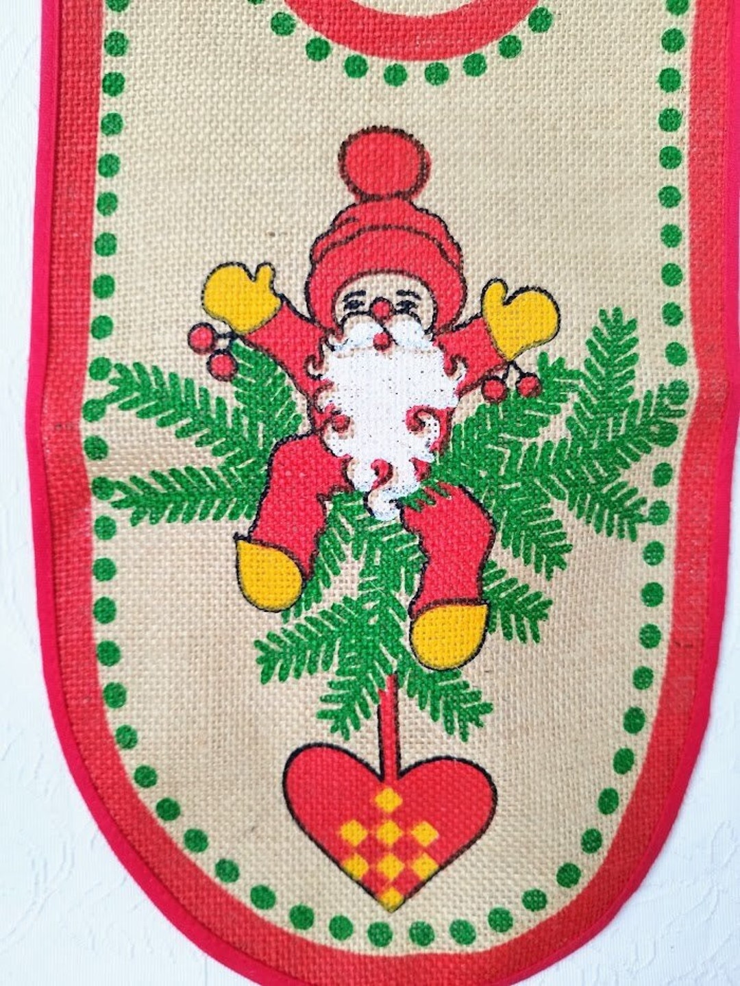 Scandinavian Jute Christmas Table Runner Nisse Tomte Gnomes Etsy
