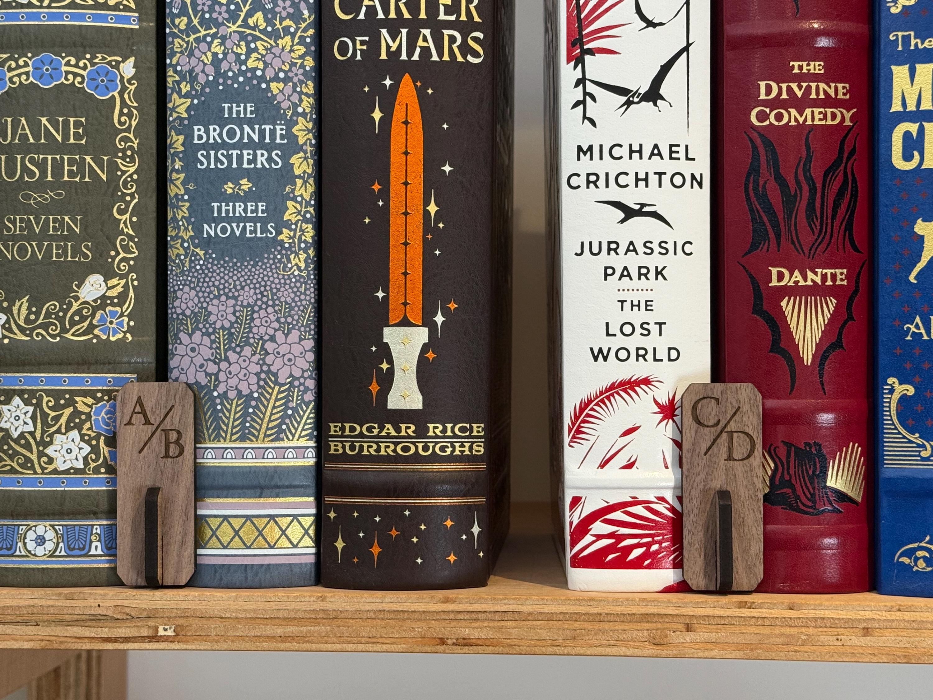 Alphabet Dividers for Books or Vinyl, Bookshelf Accessories, Organisers ...