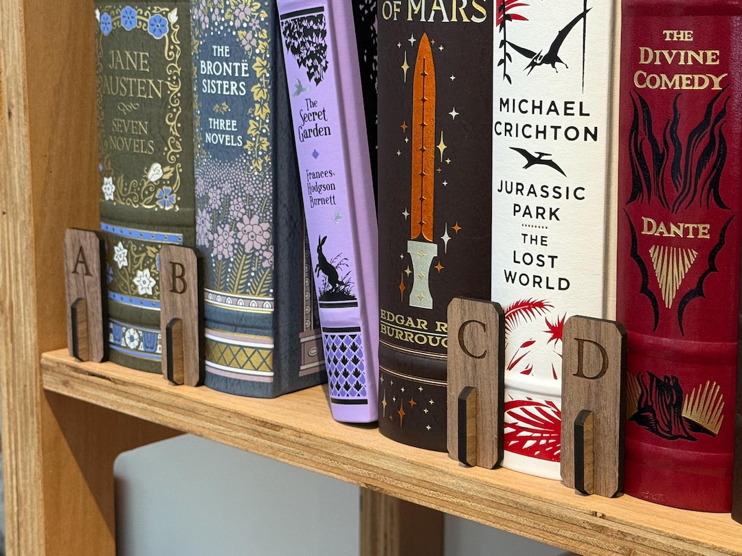 Alphabet Dividers for Books or Vinyl, Bookshelf Accessories, Organisers ...
