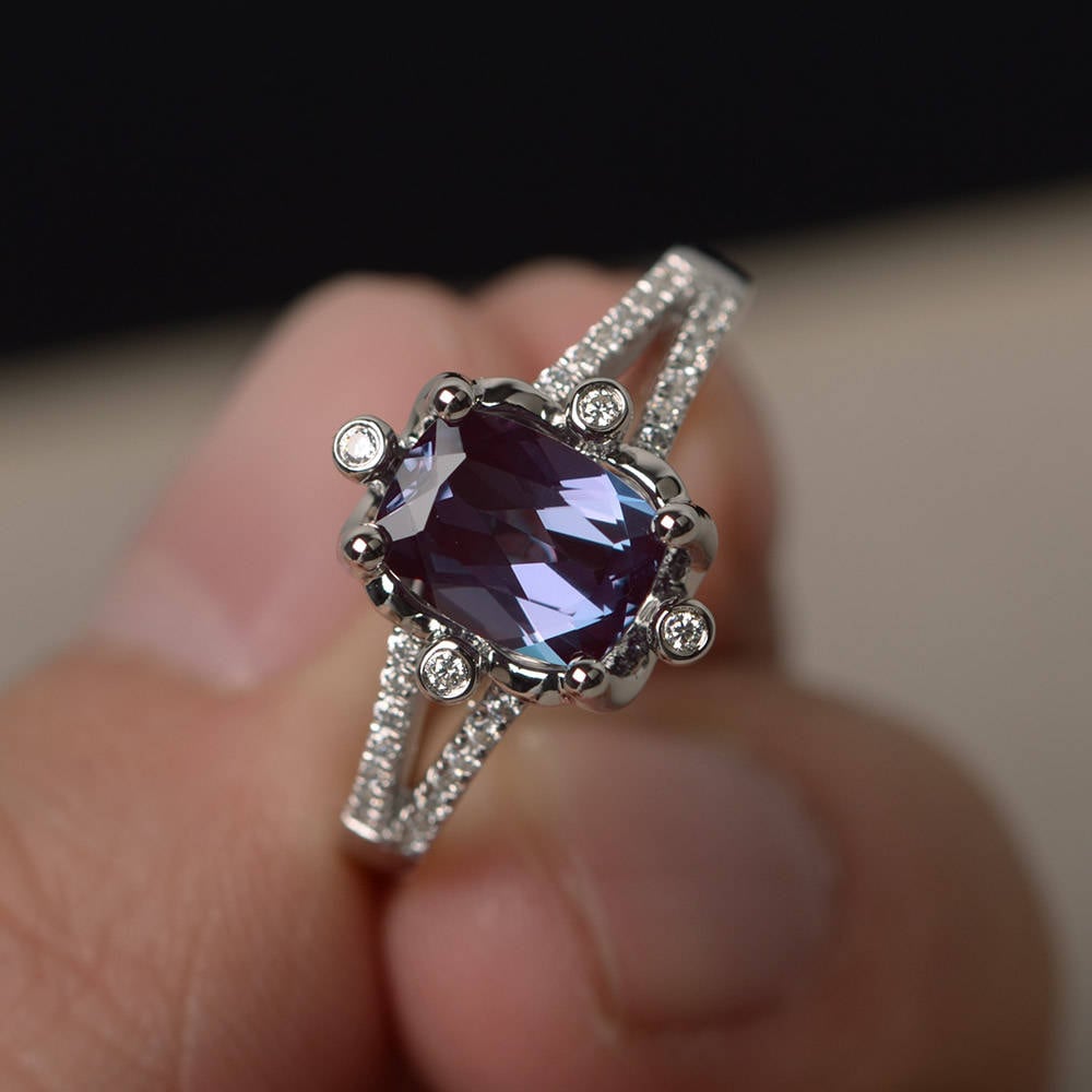 Alexandrit Ringe Hochzeit Ringe Kissen Geschnitten Ringe Juni Etsy