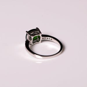 Natural Diopside Ring Emerald Green Gemstone Ring Sterling Silver 925 Ring For Her wedding Ring for Women Engagement Ring Jewelry image 4