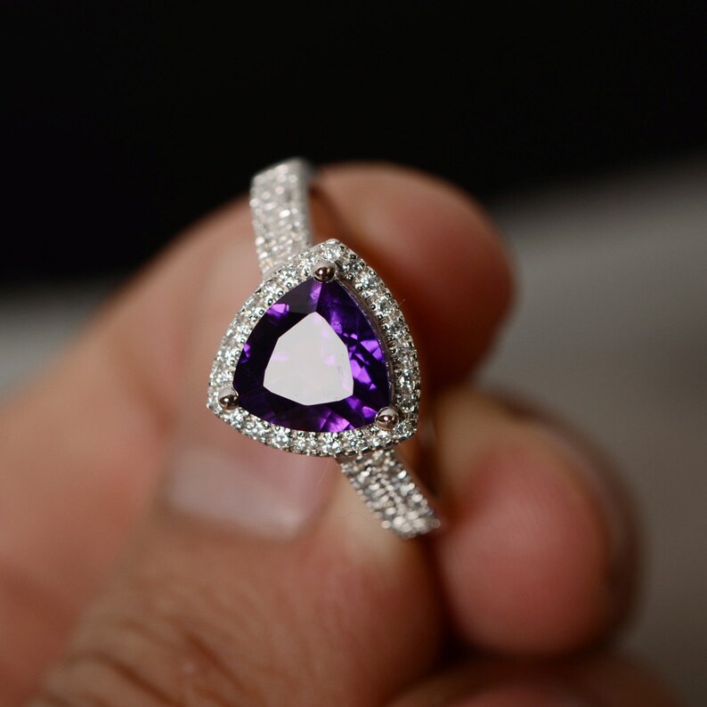 925 Sterling Silver Natural Amethyst Ring
