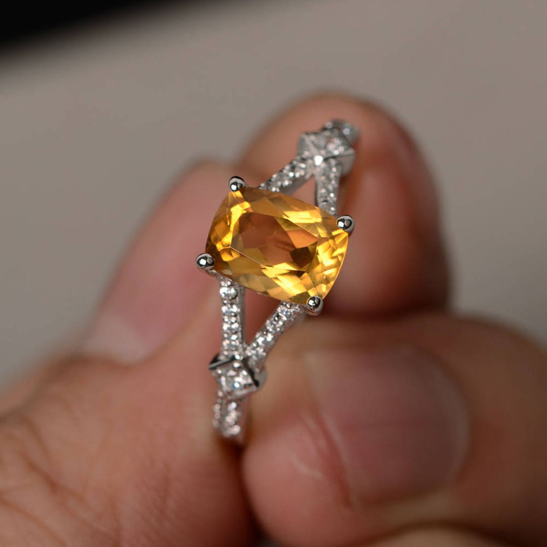 November Rings Natural Citrine Ring November Birthstone Ring Silver Yellow - Etsy New ...