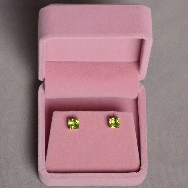 Pendientes de peridoto natural con piedras preciosas amarillas y verdes en plata de ley imagen 4