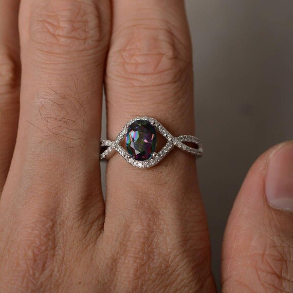 Anello Mistico Di Topazio Del Fuoco Arcobaleno in linea | DHgate