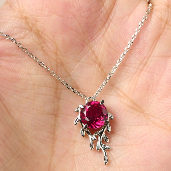 Ruby olive shop necklace