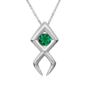 Granat,Smaragd,Moissanit,Amethyst,Edelstein Anhänger Halskette runden Schnitt Geburtsstein Sterling Silber Kette Spiel Anhänger Kette Weihnachtsgeschenke