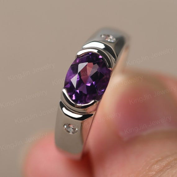 Men's february hot sale birthstone rings