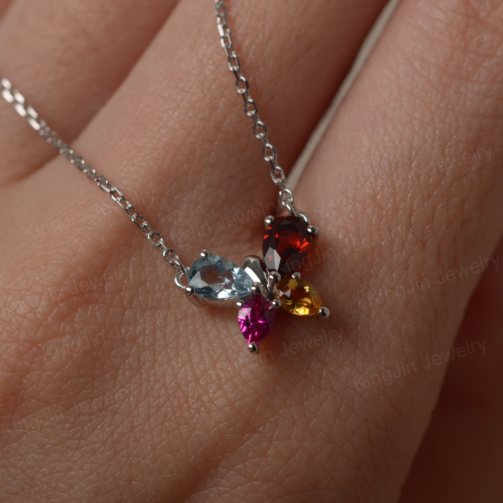 Aquamarine and clearance citrine necklace