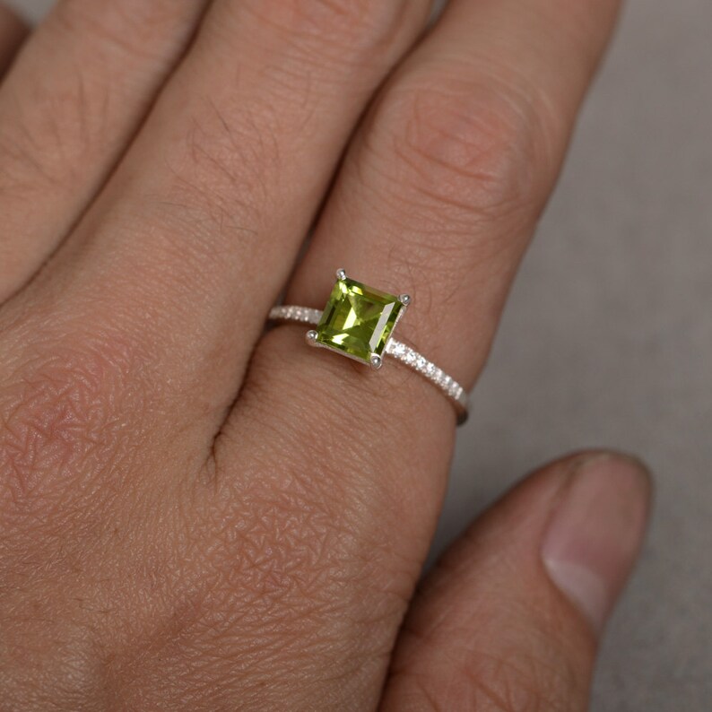 thumbnail image 2 of Beautiful Natural Peridot Ring - Adjustable - August... 2 of 12