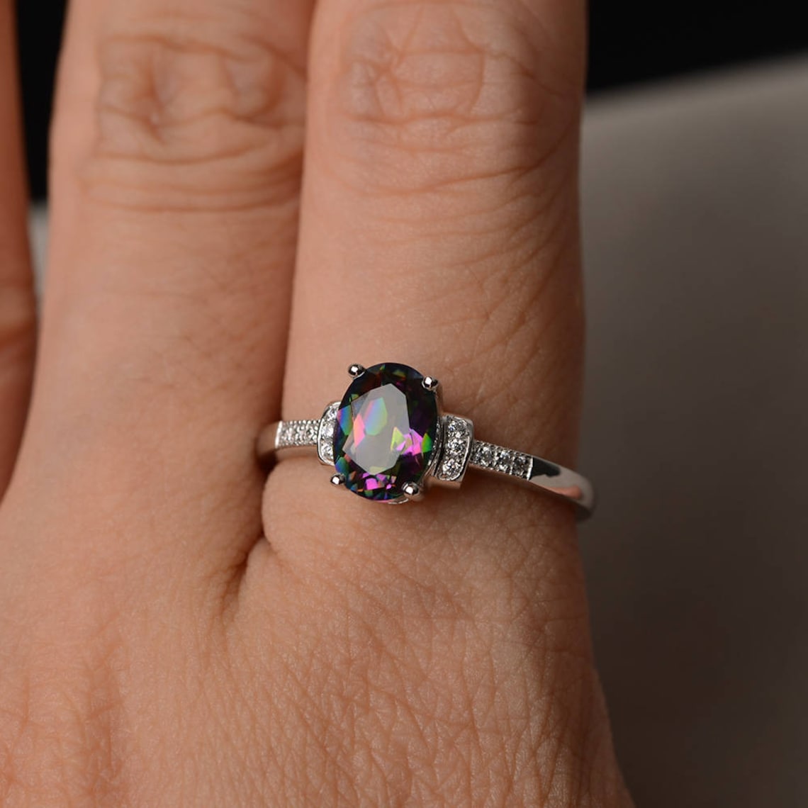 Pierre Précieuse Mystic Topaz Naturelle 8x6 Mm - Splendide, Sans Emballage