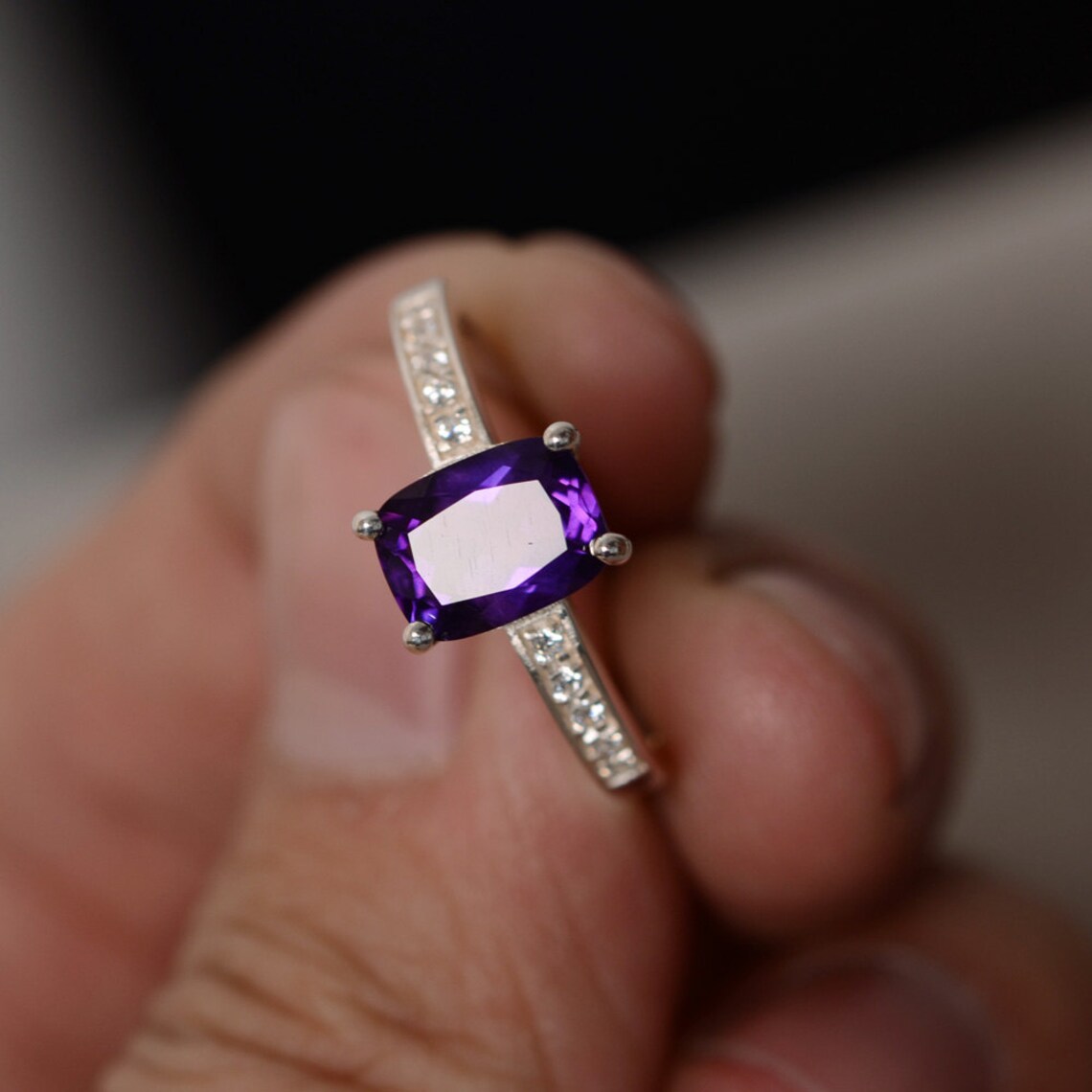 natural-purple-amethyst-ring-cushion-cut-ring-february-etsy