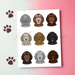 Labradoodle Greetings Card, Labradoodle Lover Card, Dog Print greeting card, Labradoodle birthday card, Blank Dog Card, Labradoodle Card