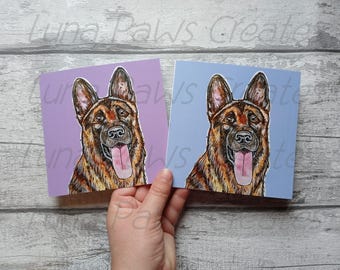 German Shepherd Dog Greetings Card, GSD Birthday Card