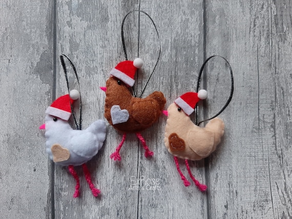 Funny Christmas Chicken Ornament Hanging Christmas Tree Ornaments 