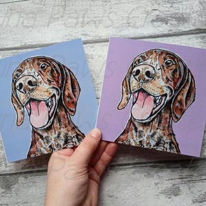 Carte de voeux allemande de pointeur à poil court, carte d'amant de chien, carte d'impression de chien de pointeur carte d'anniversaire de chien avec la carte drôle de chien de pointeur de chien GSP