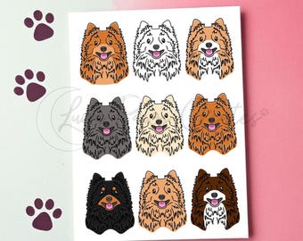 Pomeranian Greetings Card, Pomeranian Lover Card, Dog Print greetings card, Pomeranian birthday card, Blank Dog Card, Card for Dog Lover