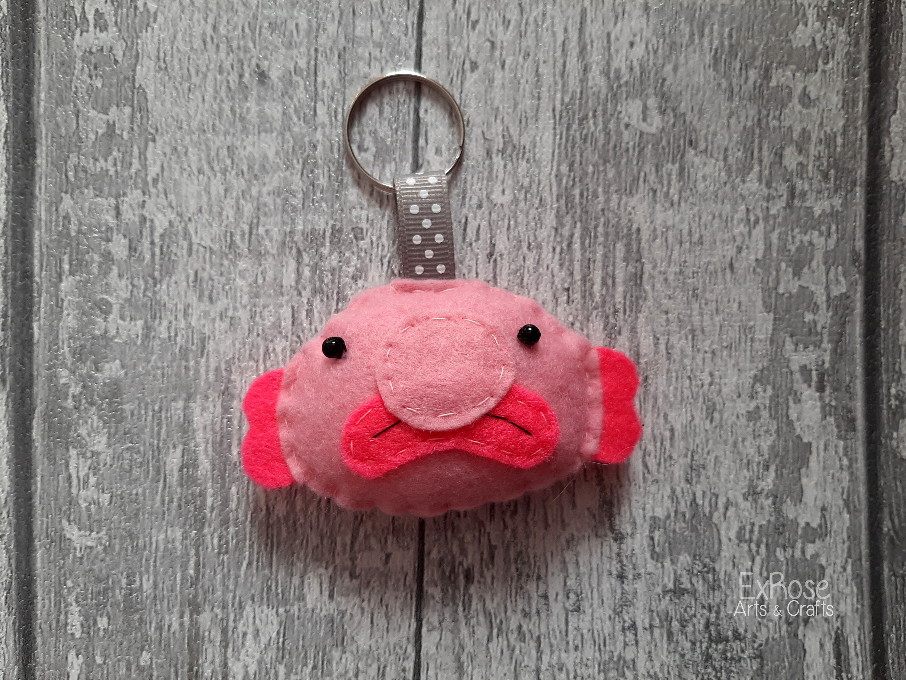 Felt Blobfish Keyring Felt Animal Keyring Blobfish Gifts Etsy