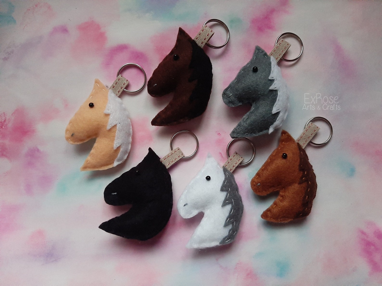 Horse Keyring Handmade Felt Animal Keyring Animal Keyrings Etsy
