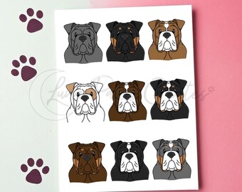 Bulldog Greetings Card, Bulldog Lover Card Bulldog Dog Print greetings card Bulldog birthday card Bulldog Blank Dog Card, Dog Lover Card