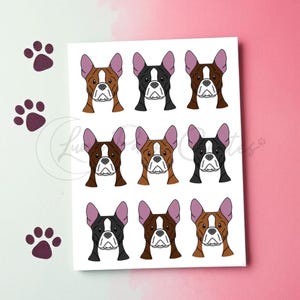 Carte de voeux Boston Terrier, carte pour amoureux des chiens, carte de voeux impression chien, carte d'anniversaire Boston Terrier, carte blanche pour chien, carte pour amoureux des chiens,