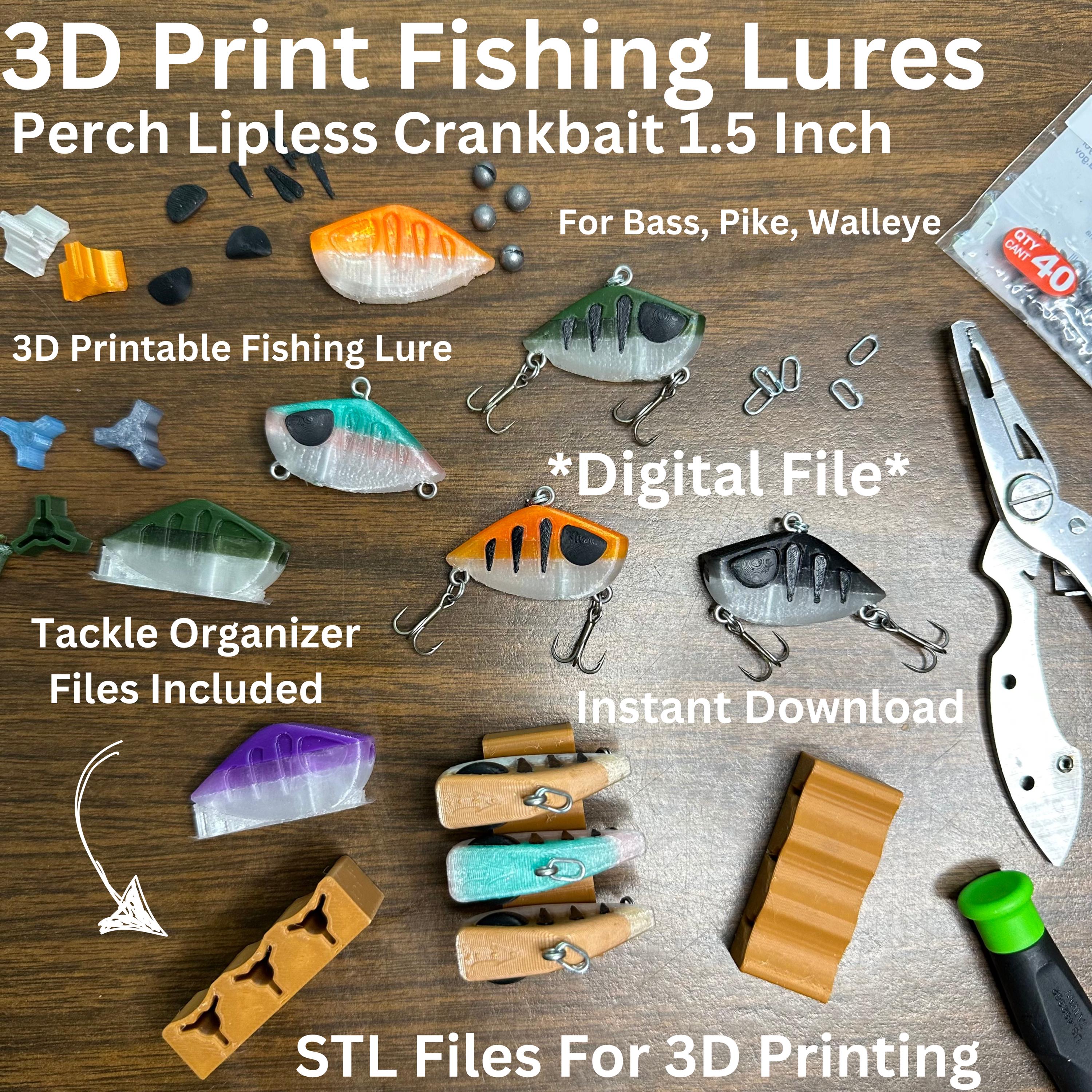 3D Printable Fishing Lure 3D Printed STL File for 3D Printer Fishing Lure 3D Printed STL File Digital Download STL File Pack 3D Printed Lure