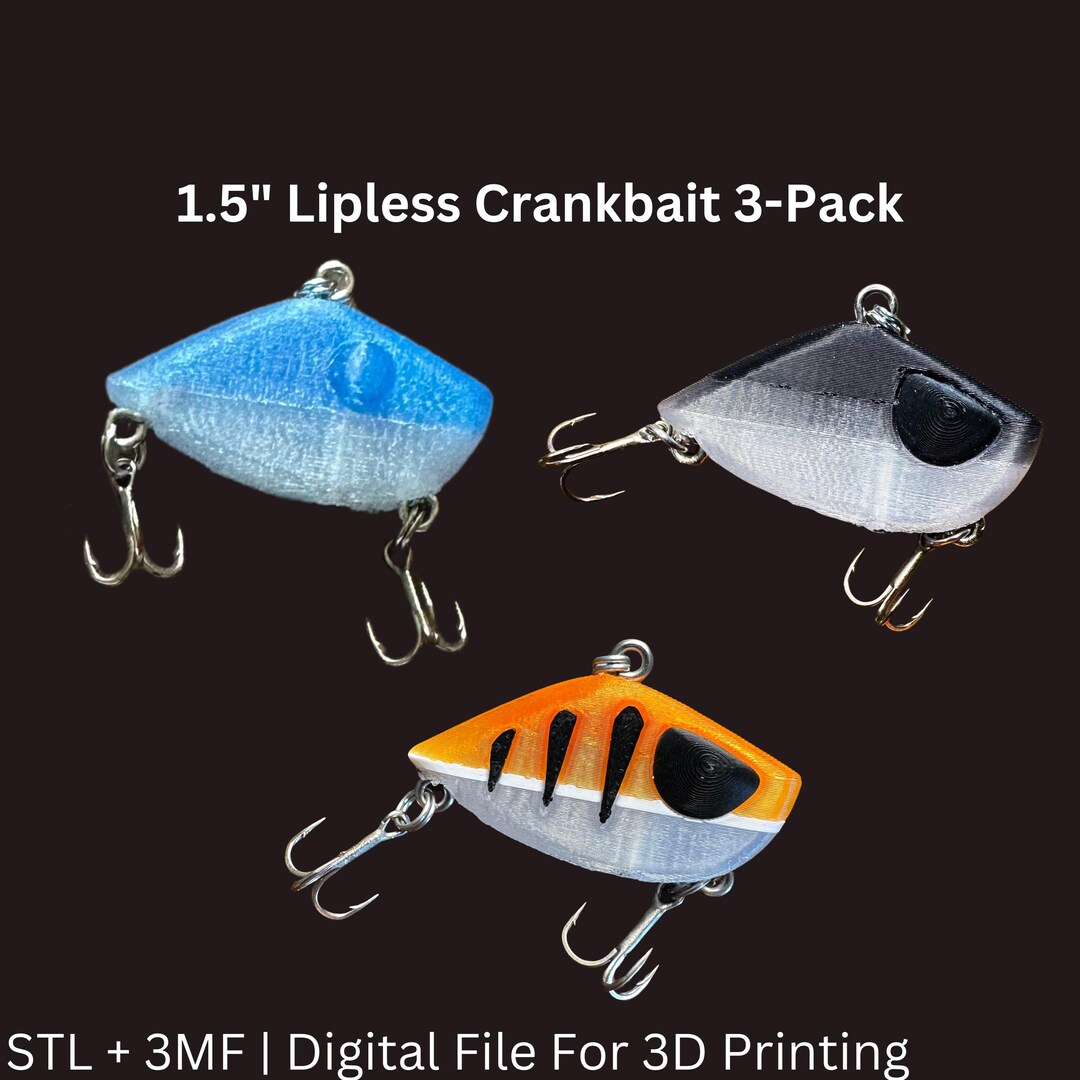 Lipless Crankbait 1.5" 3-pack 3D Printable Fishing Lures | STL + 3MF Files | Print Settings & Assembly Guides Included - Etsy Lipless Crankbait 1.5" 3-pack 3D Printable Fishing Lures | STL + 3MF Files | Print Settings & Assembly Guides Included - Etsy